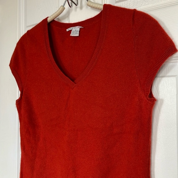 Cashmere sweater short sleeve- burnt orange - Picture 3 of 7